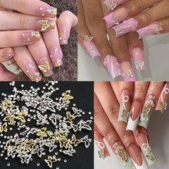 Fcozpjk bridal manicure lifestyle shot with flowers and pearls creating a delicate look