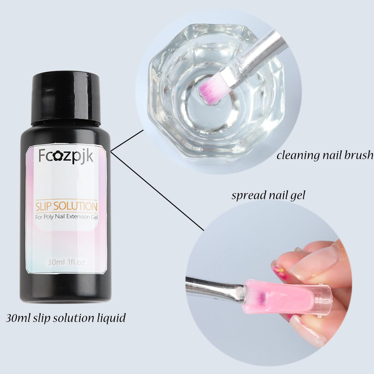 Fcozpjk lifestyle image of hand with nude extensions showing finished look