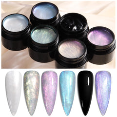 Fcozpjk open bottles displaying six shimmering gel colors for creative mixes