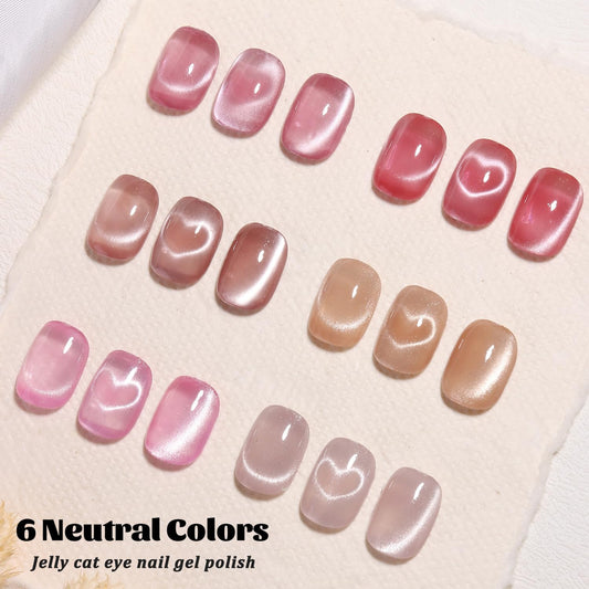 Fcozpjk open bottles array with six sheer jelly colors, shows color range benefit