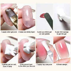Fcozpjk salon lifestyle shot of ombre manicure, ideal for summer neon looks
