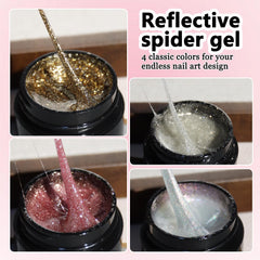 Fcozpjk close-up texture of reflective spider gel showing glitter for intense shine benefit