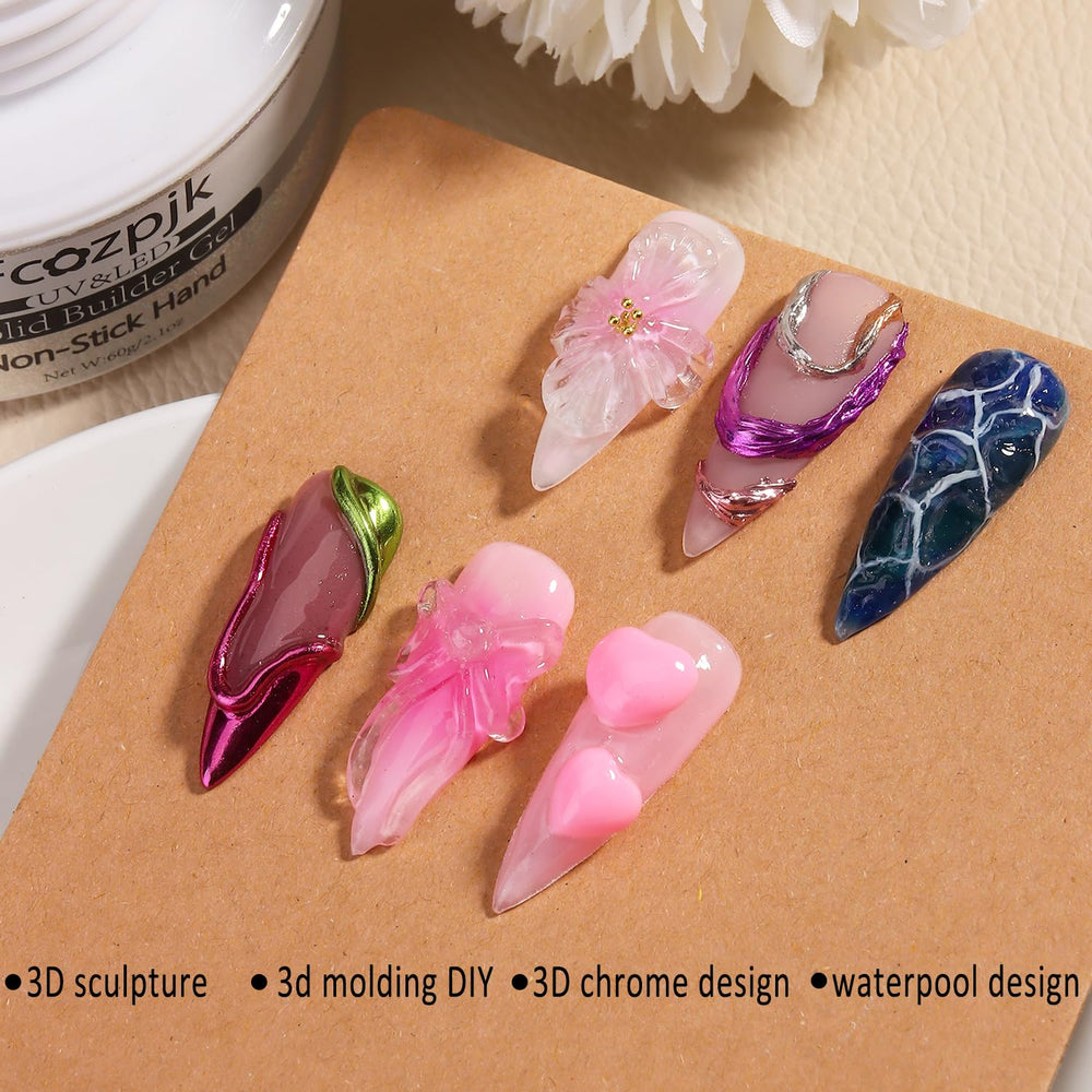 Fcozpjk solid builder gel texture demonstrating non-sticky hold