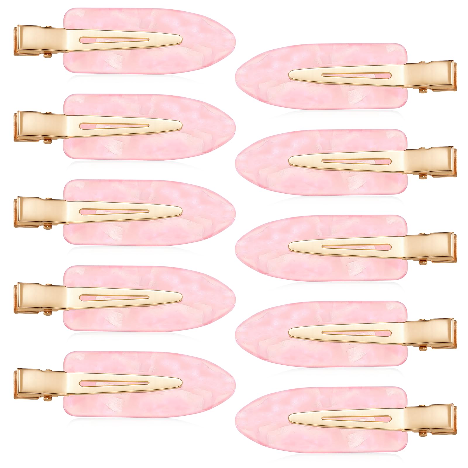 FdcLixuvol front view of pink and gold no-crease clip pack, neat presentation benefit