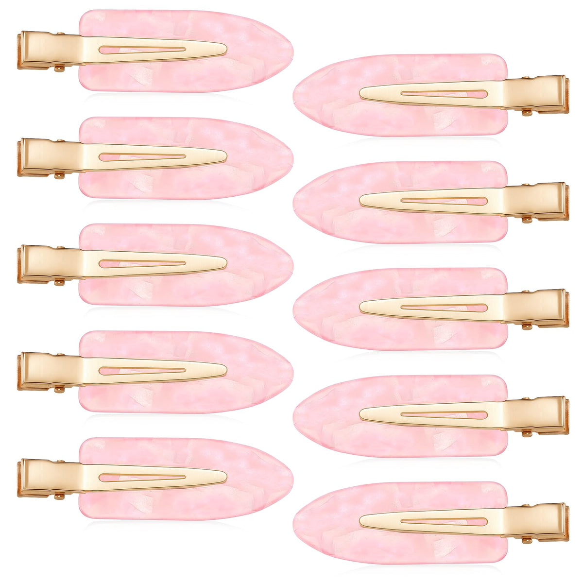 FdcLixuvol front view of pink and gold no-crease clip pack, neat presentation benefit