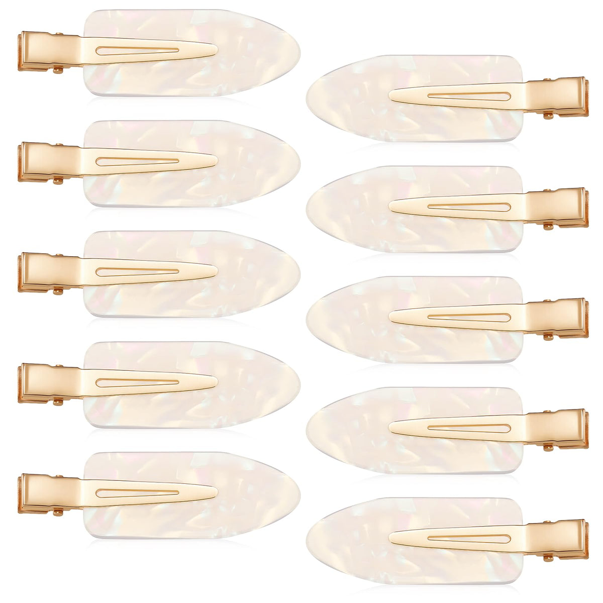 FdcLixuvol front view of ten white no-crease clips showing compact pack and convenience