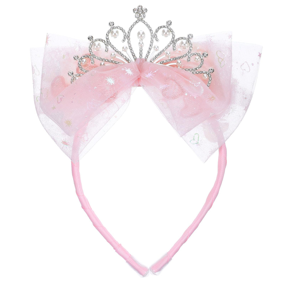 FdcLixuvol front view pink tiara headband shows elegant shape and party-ready look