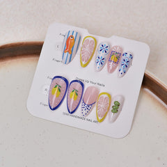 FDSQHSA close-up of 3D lemon texture, visible detail enhances manicure realism