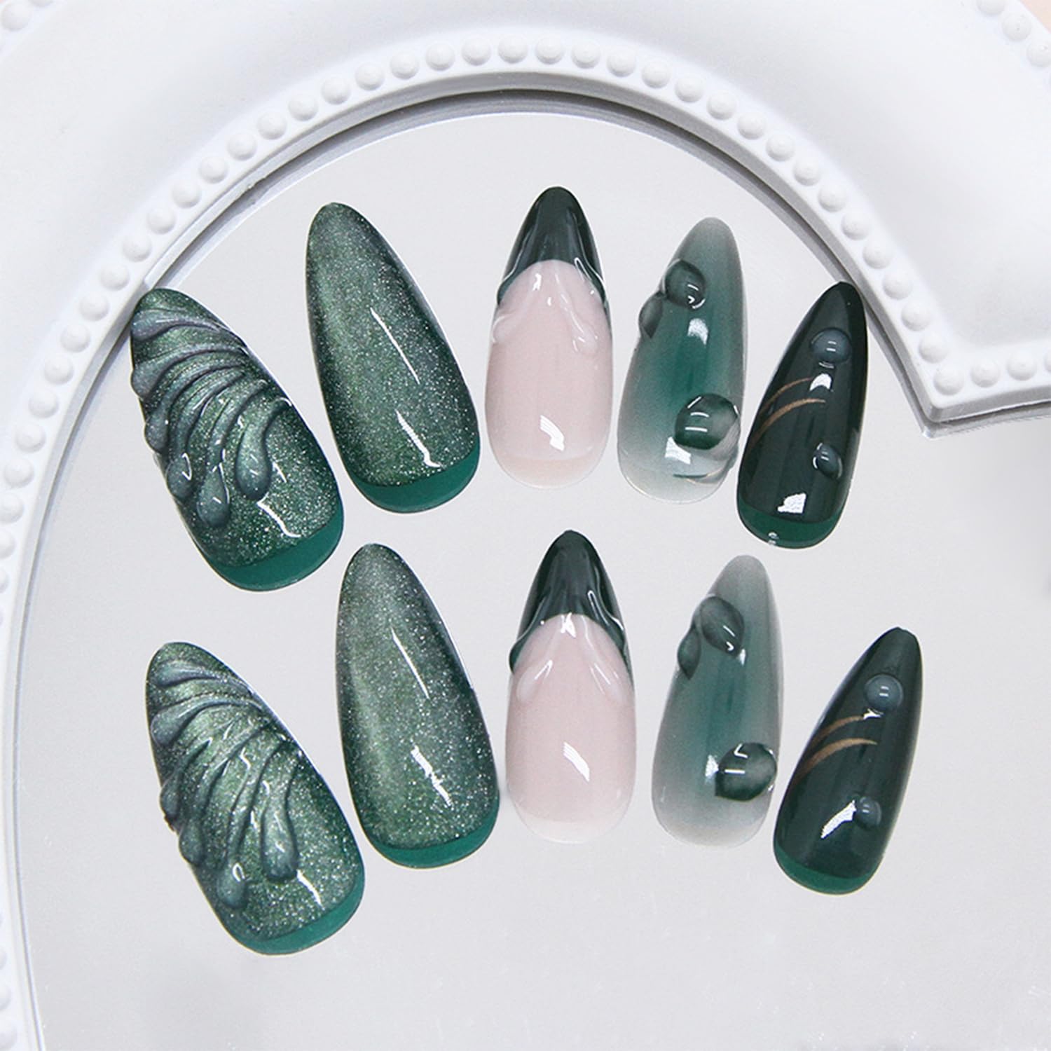 FDSQHSA layout of French tip, glitter and star patterns for design clarity