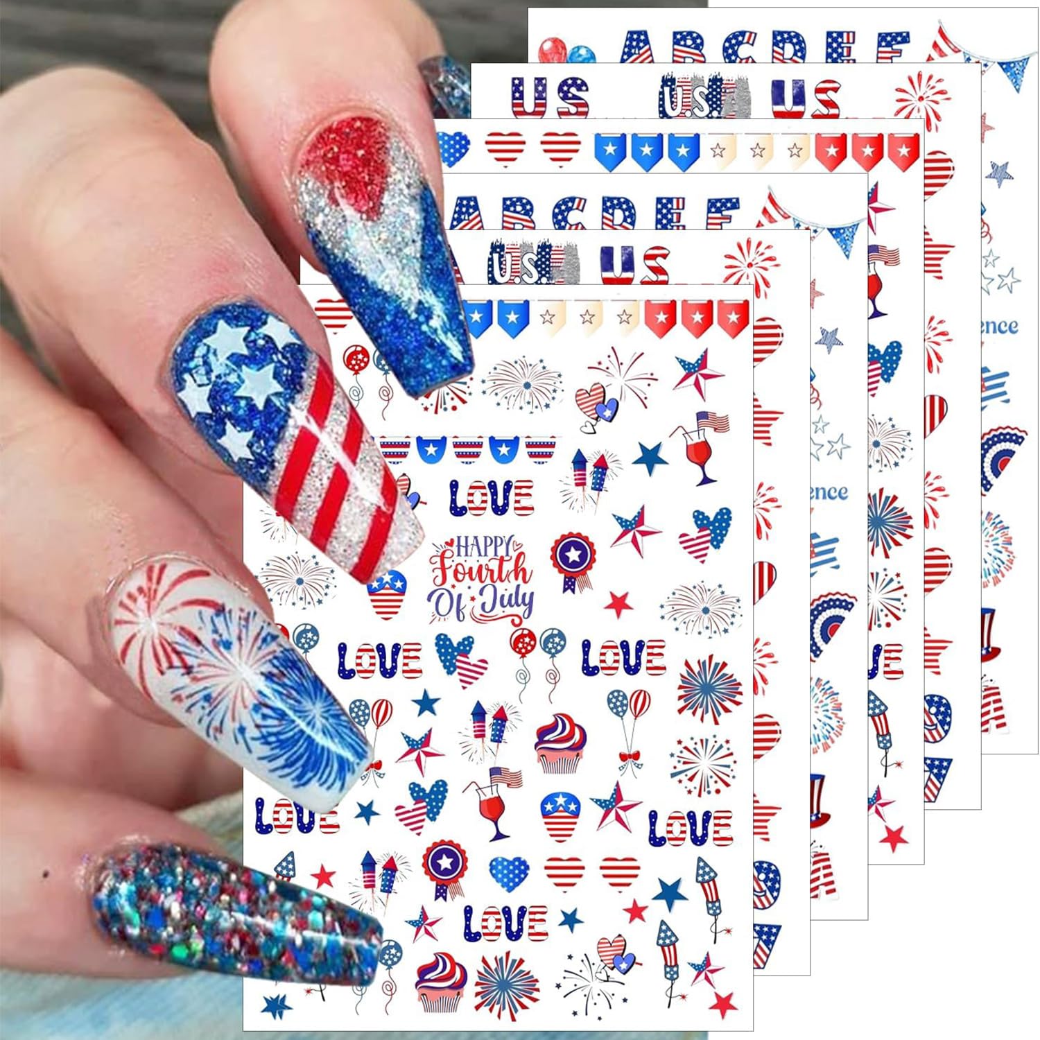 FDSQHSA front packaging showing six sheets and product benefit quick festive nails