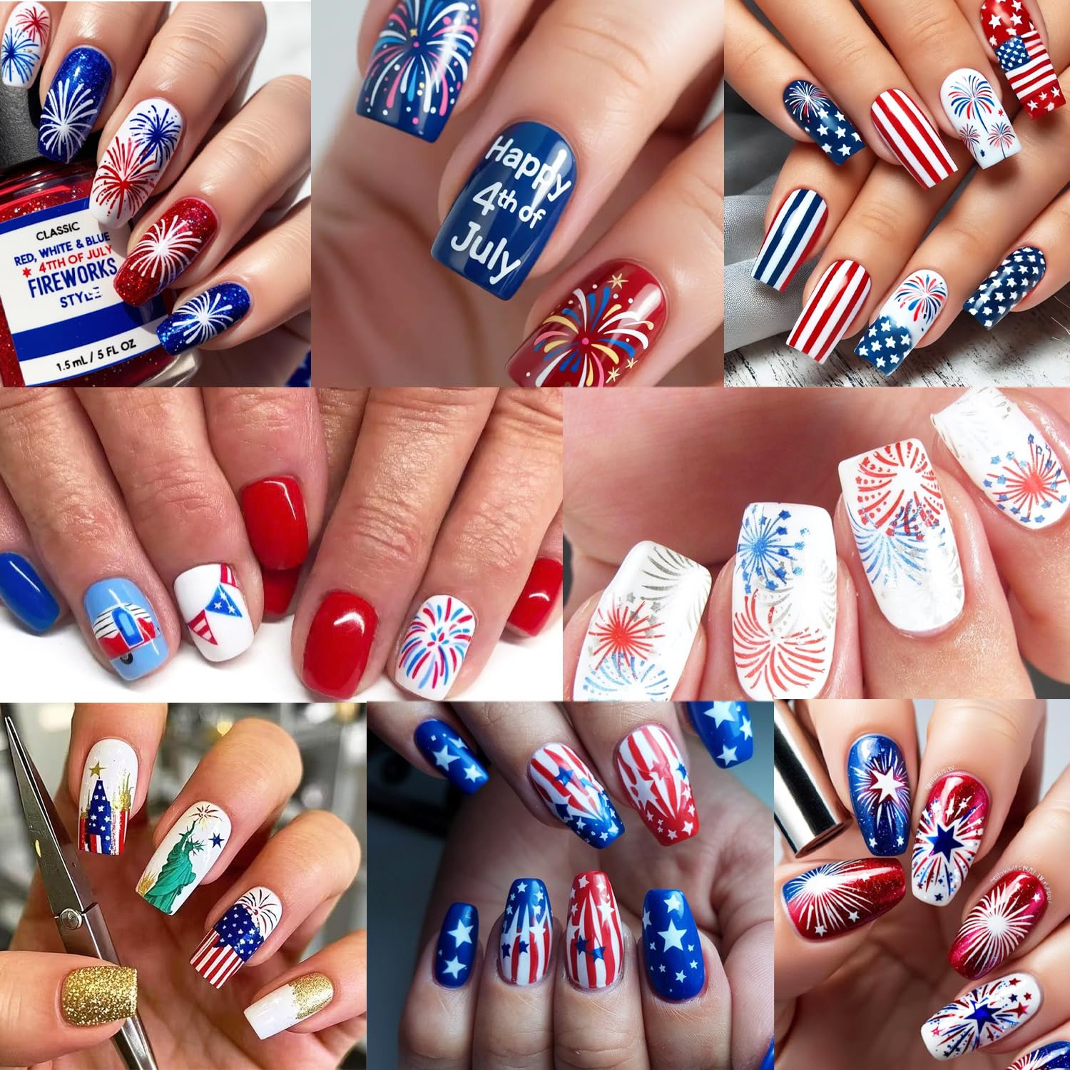 FDSQHSA finished patriotic manicure at a Fourth of July party
