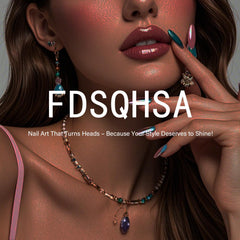 FDSQHSA nails styled with summer outfit demonstrating versatile beach-ready look