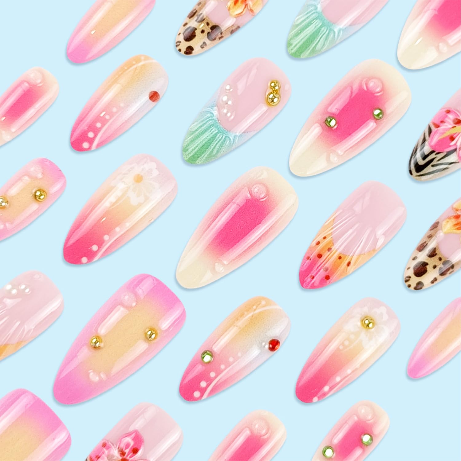 FDSQHSA side profile of medium almond shape for elongated finger appearance