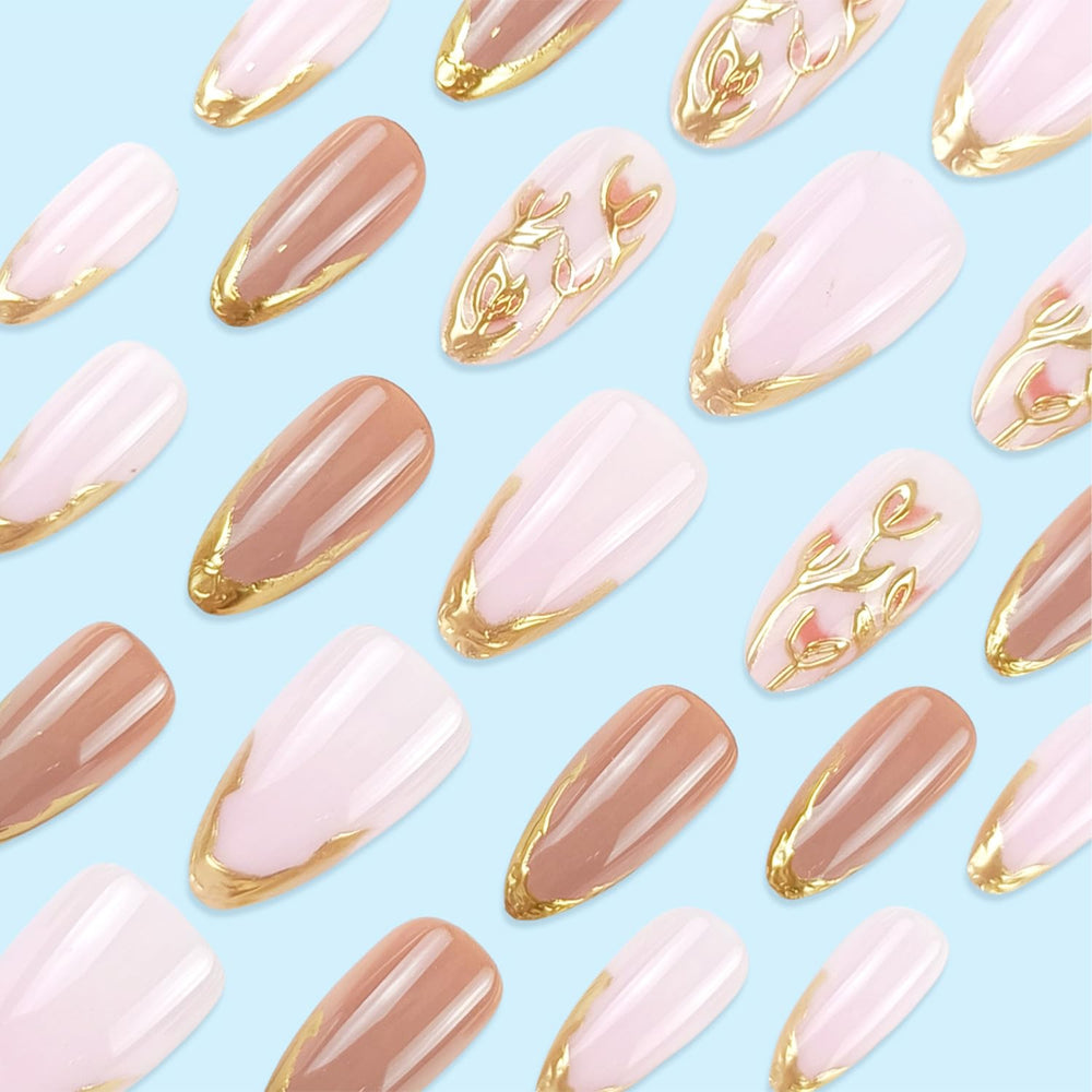 FDSQHSA side view of gold French stripe tip demonstrating elegant metallic accent