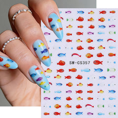 FDSQHSA stickers applied on acrylic nails demonstrating durable salon finish
