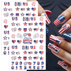 FDSQHSA stickers applied to acrylic press-on nails demonstrating salon finish