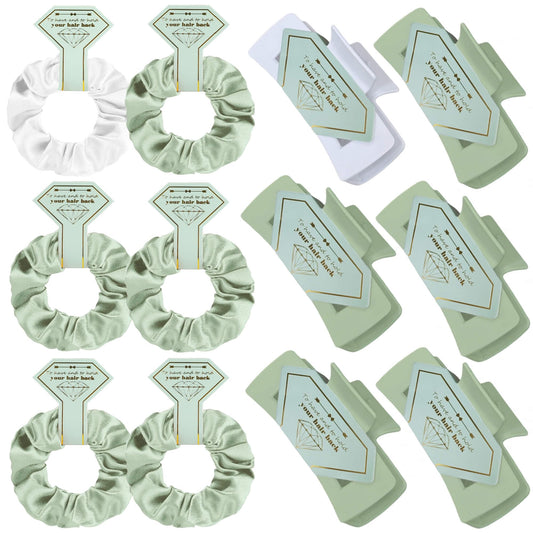 Featch front packaging showing white and sage accessories and elegant presentation benefit keepsake