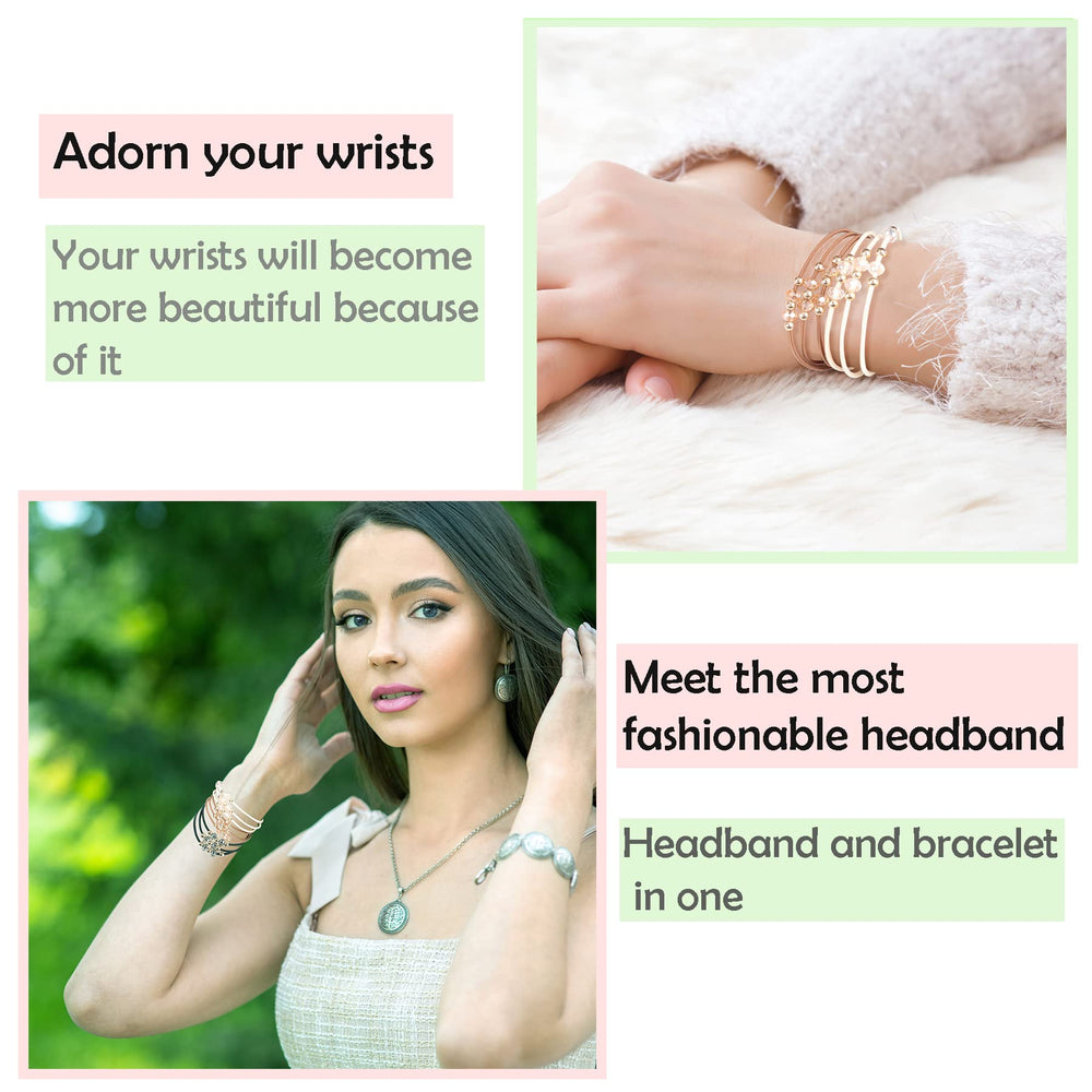 FECASIMY elastics stretched around thick hair demonstrating strong grip