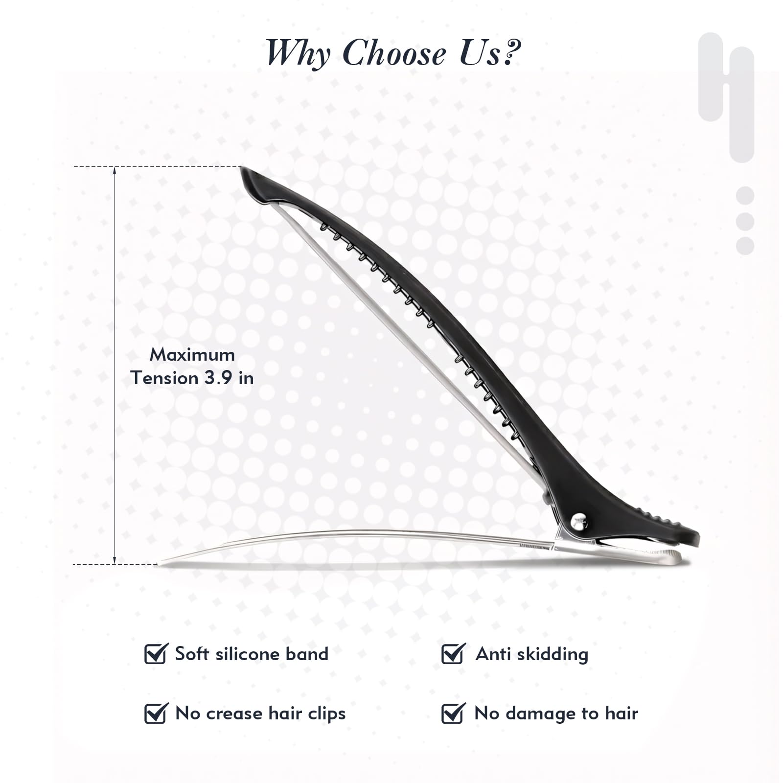 feehope clips in hair while styling, demonstrating secure anti-slip hold benefit