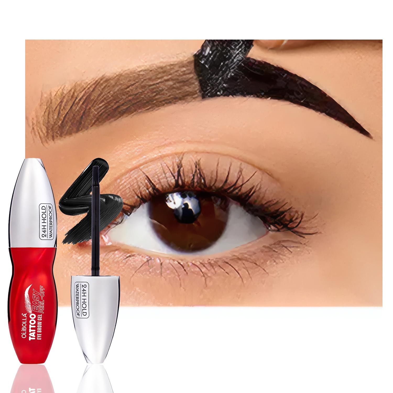 FeiCuiYun front packaging showing light brown brow gel and benefit of long wear
