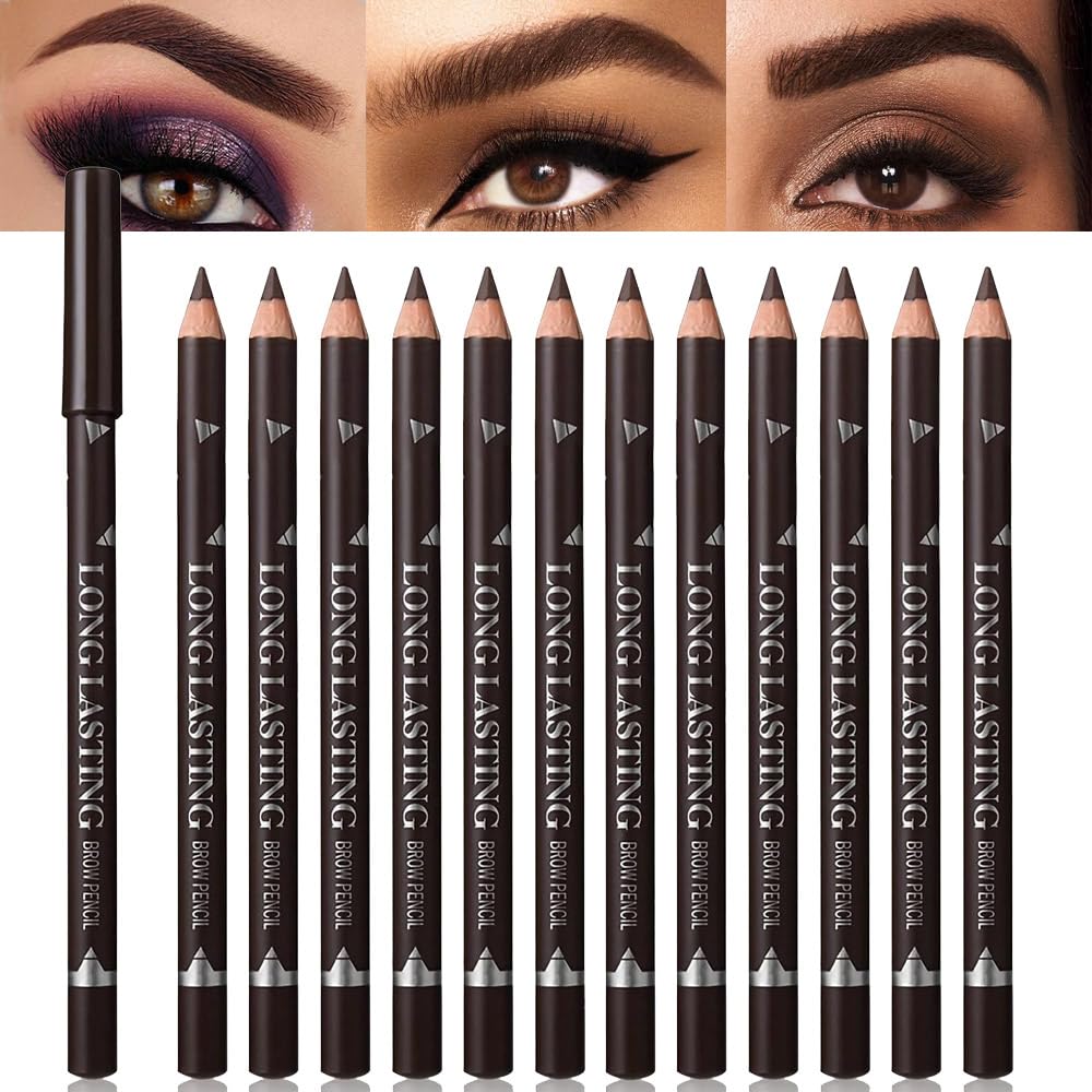 FeiCuiYun front packaging showing 12 dark brown pencils and value pack benefit