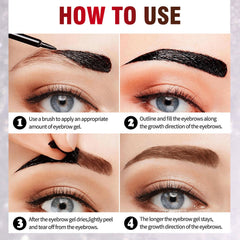 FeiCuiYun gel being peeled off brows showing easy application and natural result