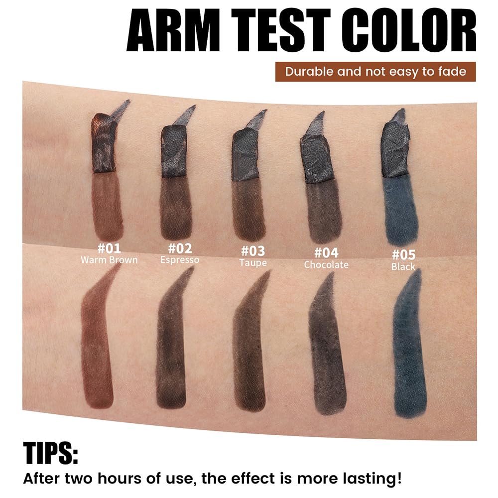 FeiCuiYun peel-off film being removed to reveal defined brow tint