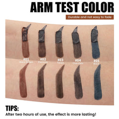 FeiCuiYun peel-off film being removed to reveal defined brow tint
