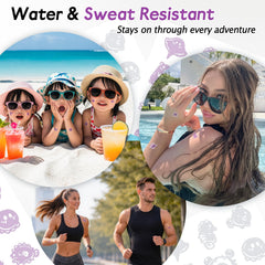 FeidyLong sticker changing color from clear to purple to signal sunscreen wear-off and prompt reapplication