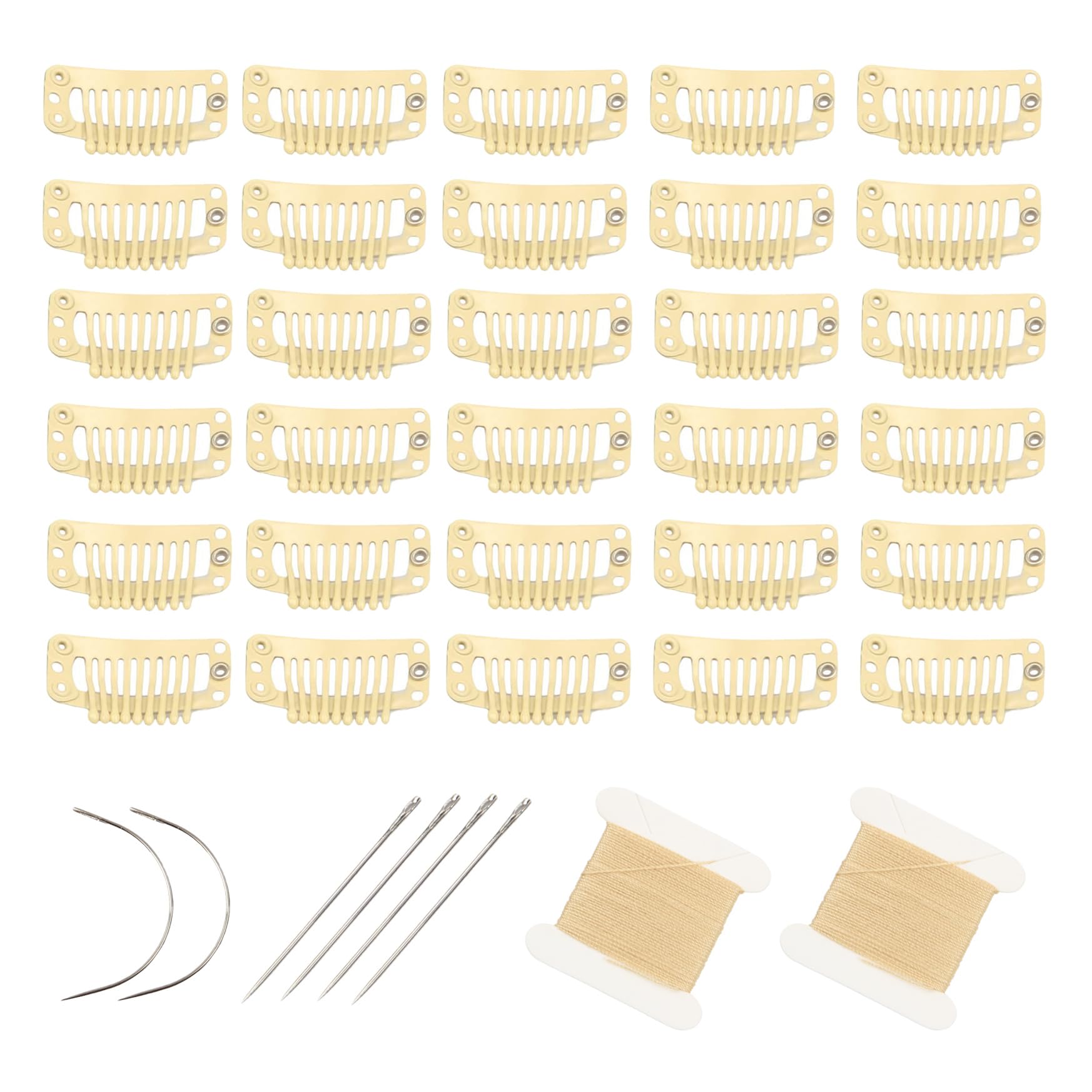 FeiHong front view of beige snap clips kit showing contents for quick installation