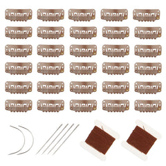 FeiHong front view of 30 light brown clips showing kit contents benefit