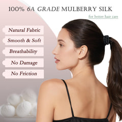 Feivea close-up of 22 momme mulberry silk texture for smooth hair protection