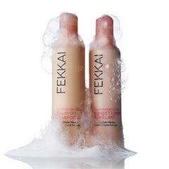 FEKKAI bottle on bathroom shelf lifestyle scene promoting on-the-go color care