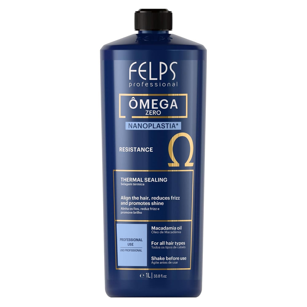 Felps Professional Omega front bottle view showing product and size benefit