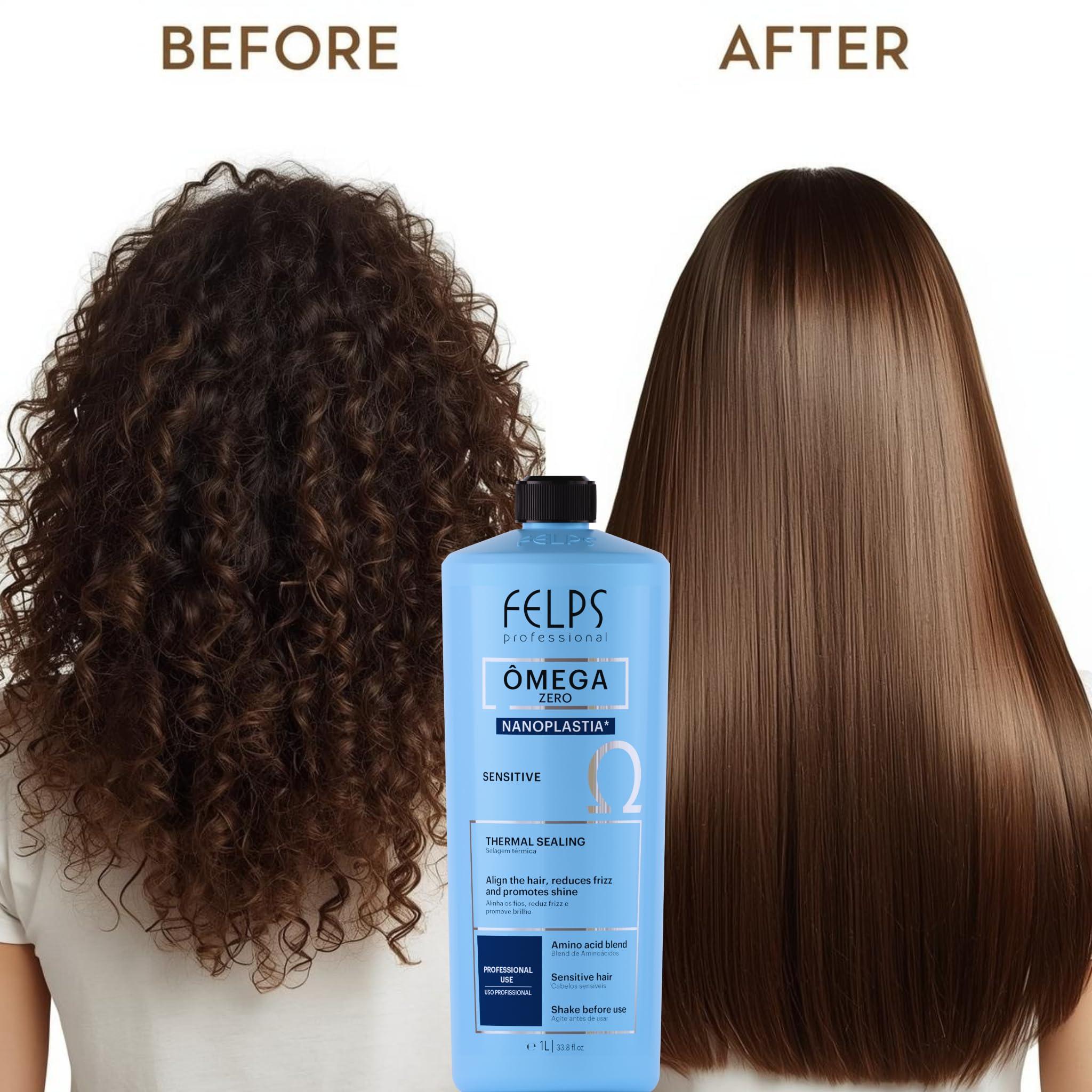 Felps Professional applied by stylist showing easier detangling and smoother finish