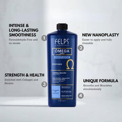 Felps Professional before and after hair results showing reduced frizz