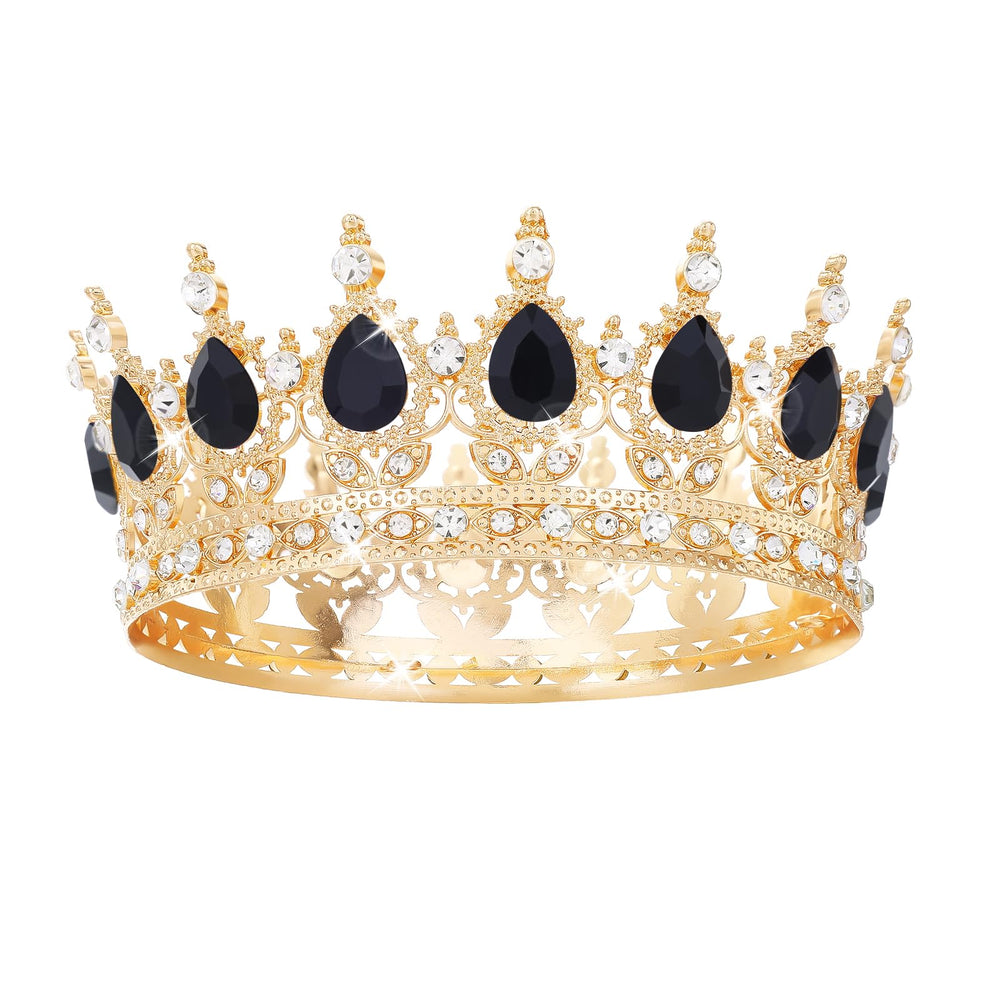 Feltent front view black crown showing regal shape and photo-ready sparkle