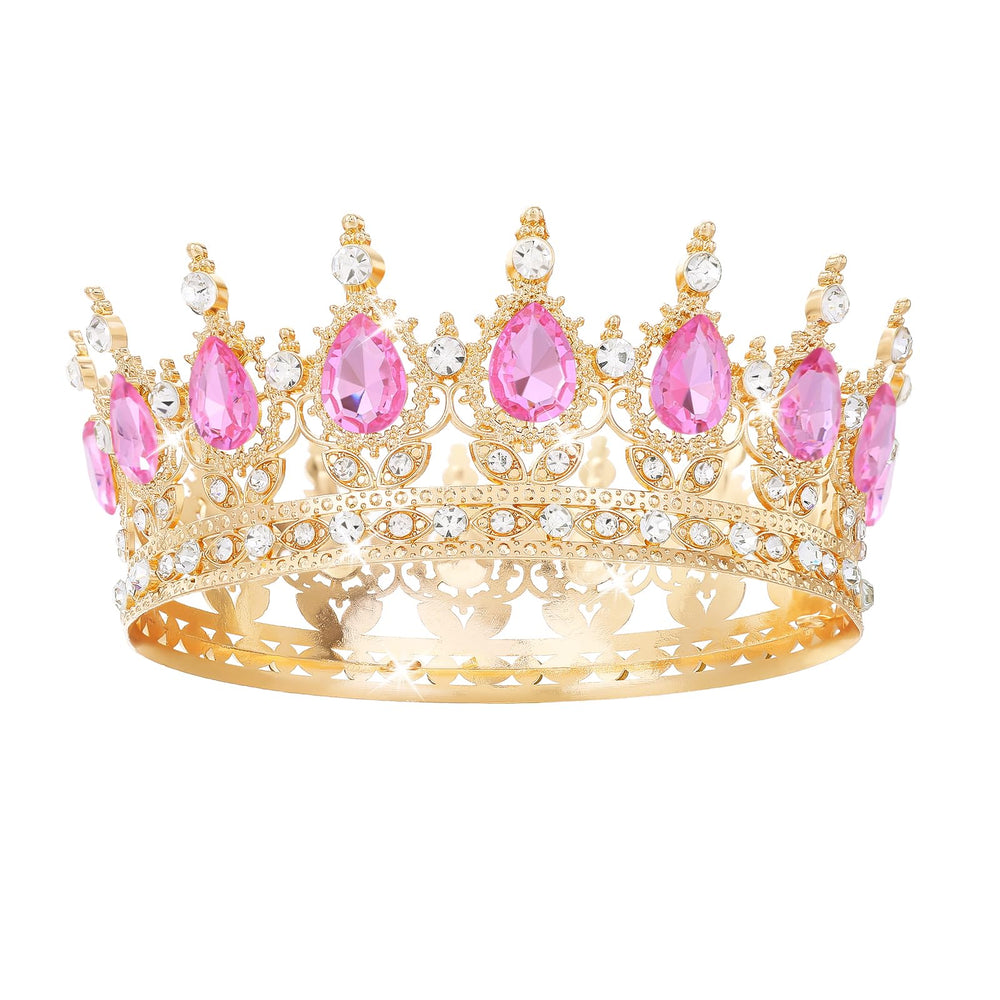 Feltent front view pink crown showing elegant shape and instant glamour