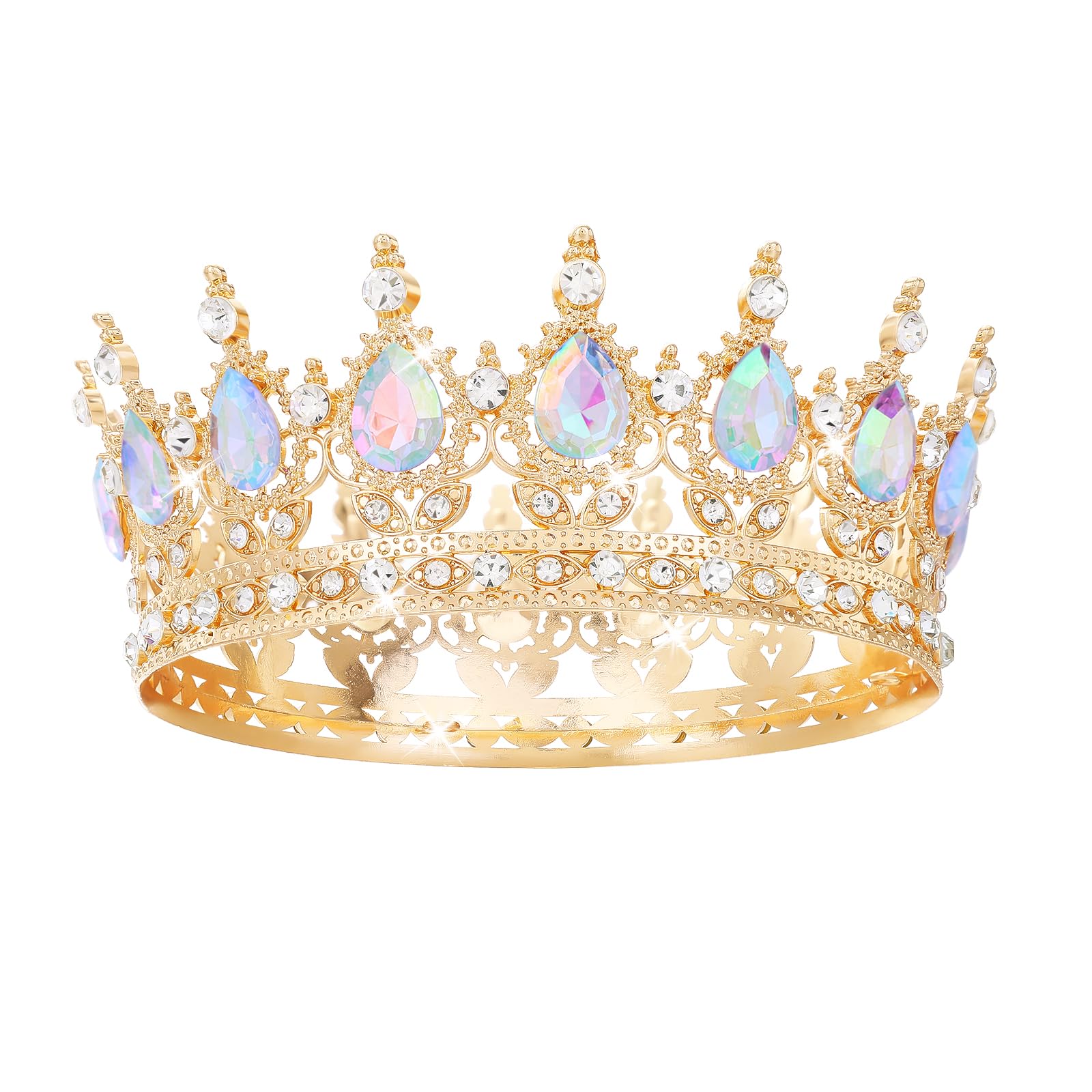 Feltent gold crown front view showing regal shape and secure fit benefit