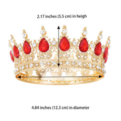 Feltent red crown close-up crystals highlighting fine rhinestone detail benefit: photo-ready shine