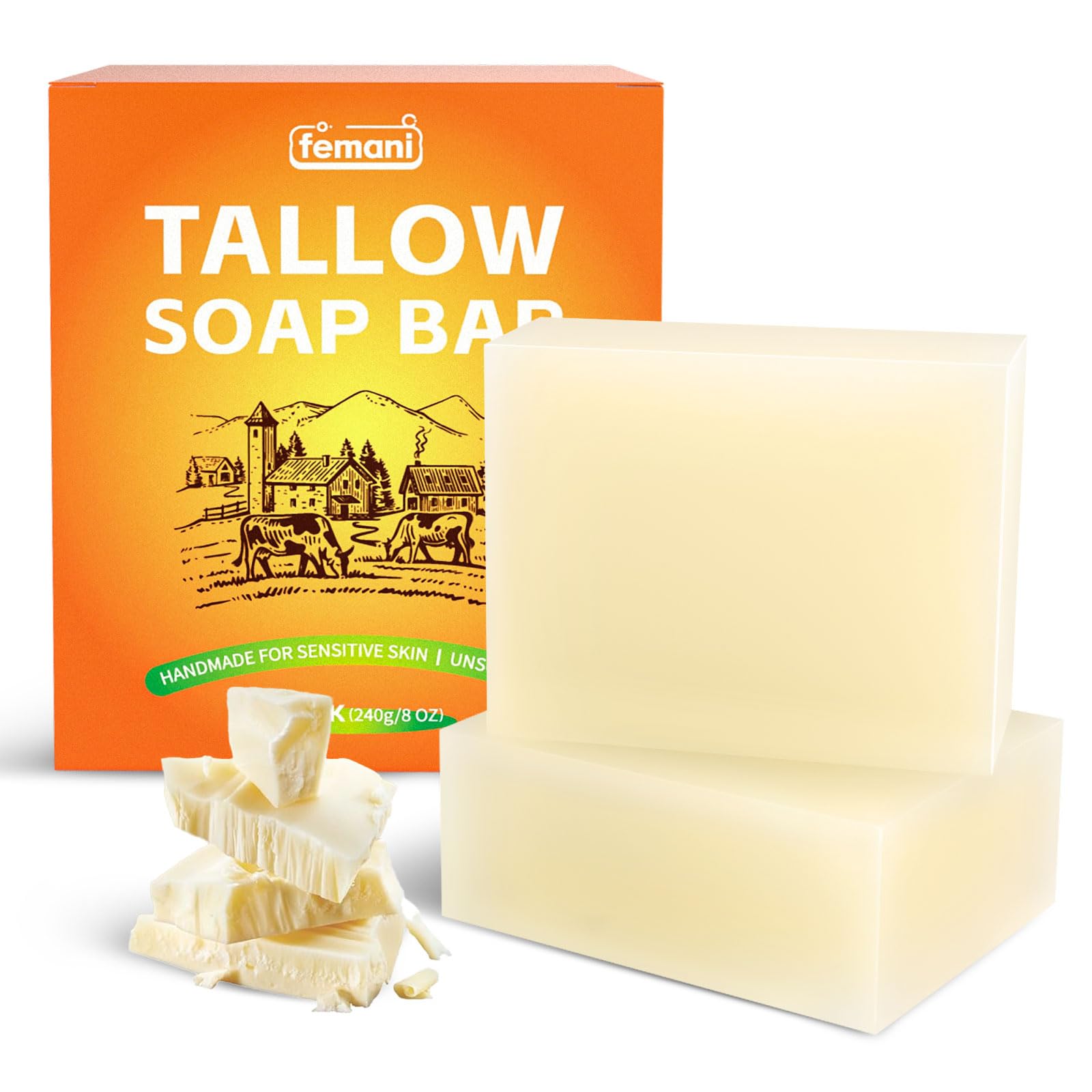 femani front packaging showing unscented two-pack and natural benefits
