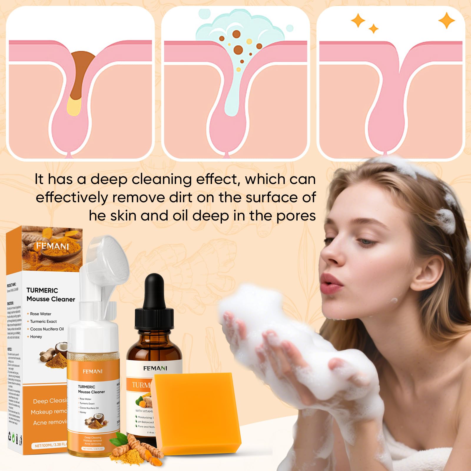 femani set staged on vanity for easy morning routine