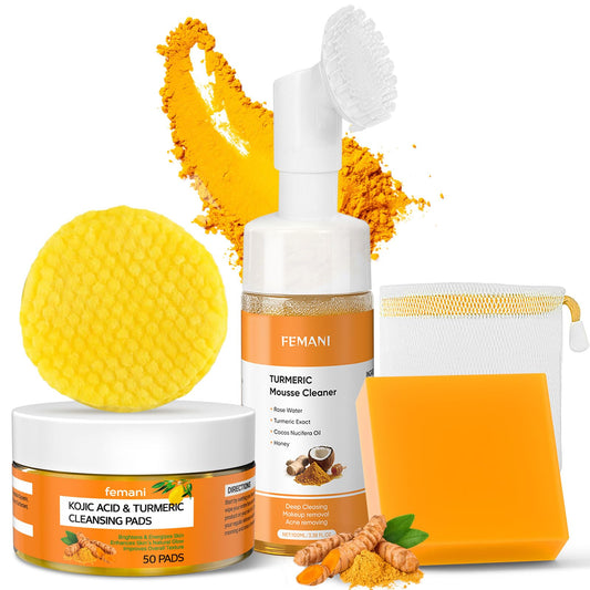 femani turmeric set front packaging showing complete kit benefits