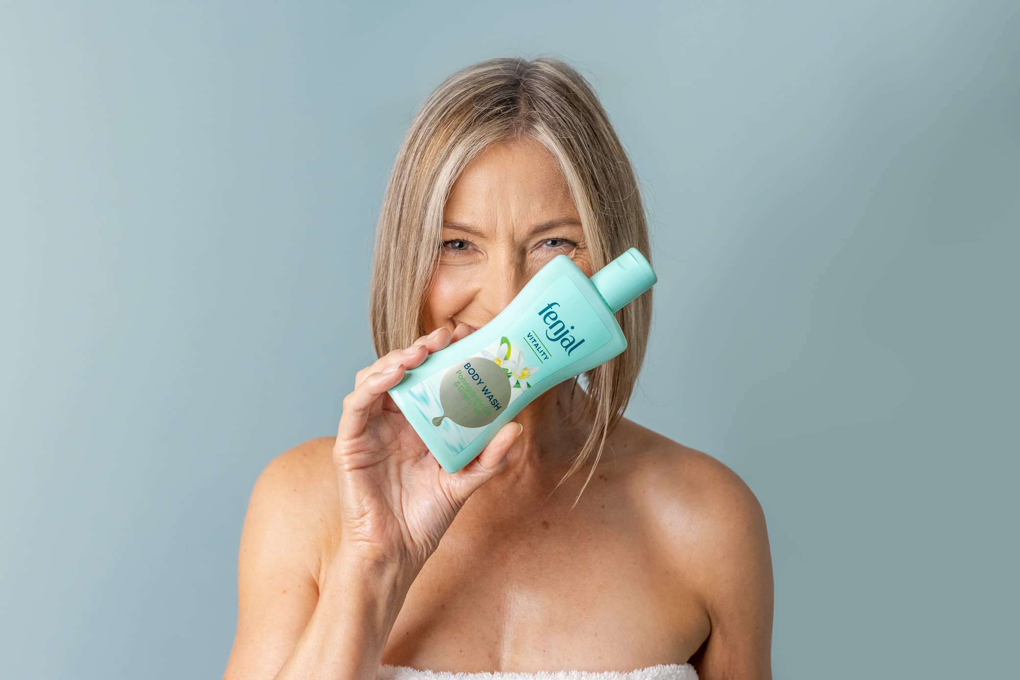 Fenjal creamy lather in hand, demonstrating gentle cleansing benefit