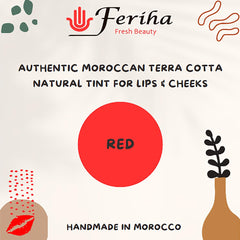 FERIHA lip application on model showing buildable red color benefit