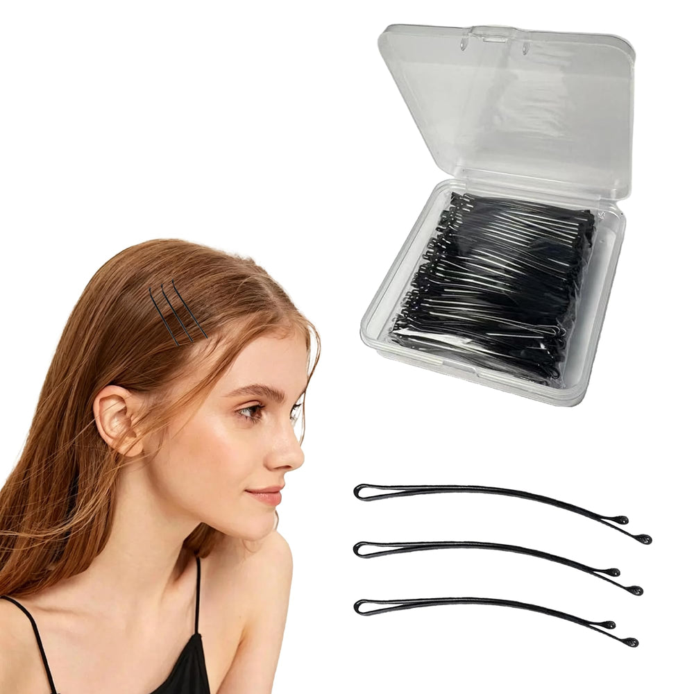 Festneno front packaging showing 100 black curved bobby pins and quantity