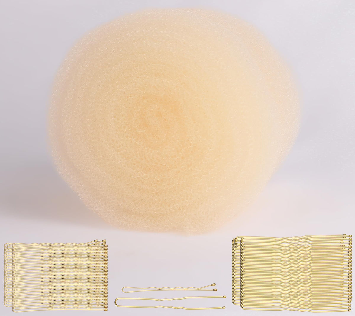 FEUNLEM blonde sponge front view showing shape and size, for natural volume