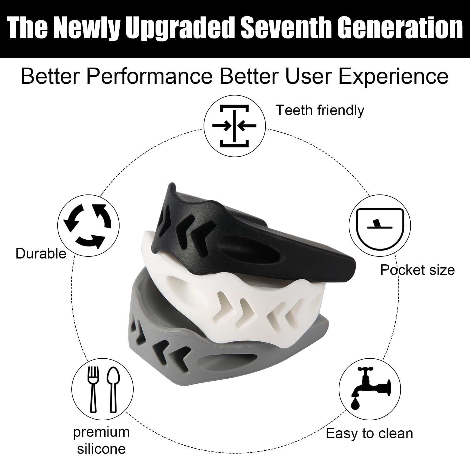 FGVOPJM jaw trainer stored in plastic case for hygienic, pocket-sized transport and protection