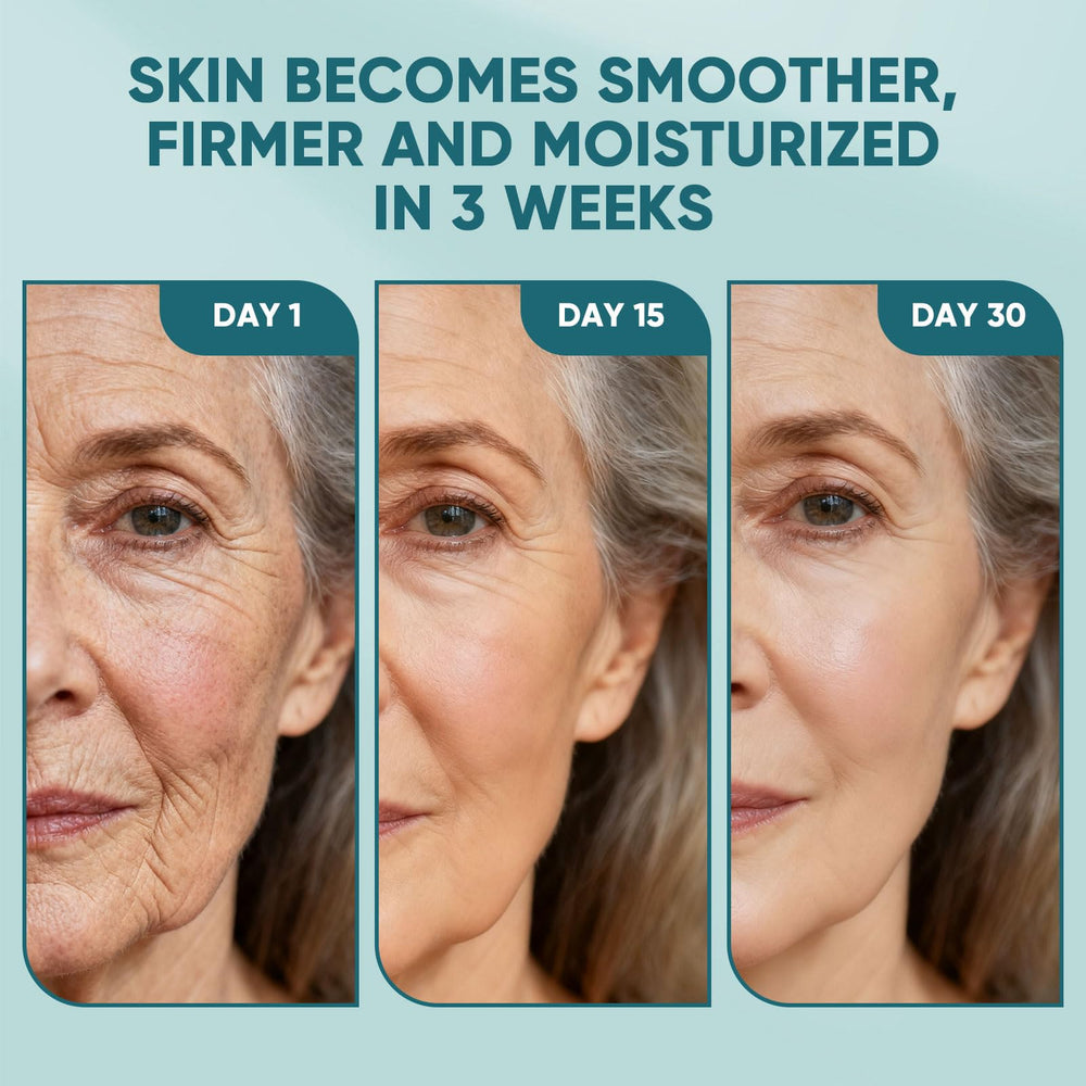Fibosara applying under-eye with roller to reduce puffiness and smooth texture