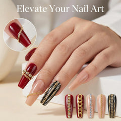 Fibraze charms applied on press-on nail demonstrating wearable 3D effect benefit